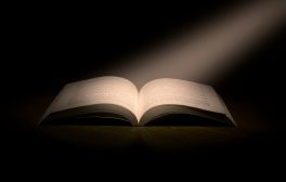 A captivating image of an open book under a dramatic spotlight, symbolizing knowledge.